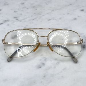 Vintage Luxottica Thor Gold Electroplated Eyeglasses Frames Only 58-16-140 Italy